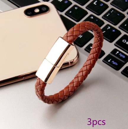 Ultimate 2-in-1 Elegance: Sleek Leather Bracelet Charger & Data Cable