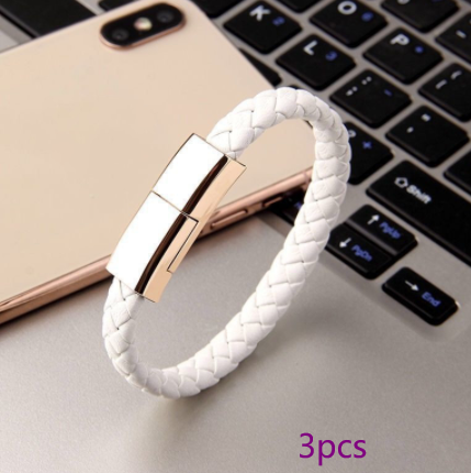 Ultimate 2-in-1 Elegance: Sleek Leather Bracelet Charger & Data Cable