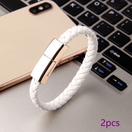 Ultimate 2-in-1 Elegance: Sleek Leather Bracelet Charger & Data Cable