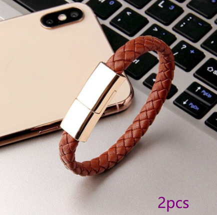 Ultimate 2-in-1 Elegance: Sleek Leather Bracelet Charger & Data Cable