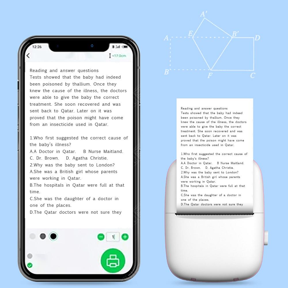 Portable Bluetooth Thermal Printer - Instant Label & Receipt Printing On-The-Go!